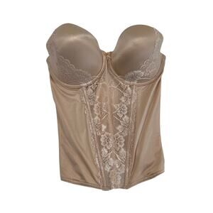 Jezebel Caress Too Strapless Bustier Size 34DD Style 30533 Longline Bra Corset